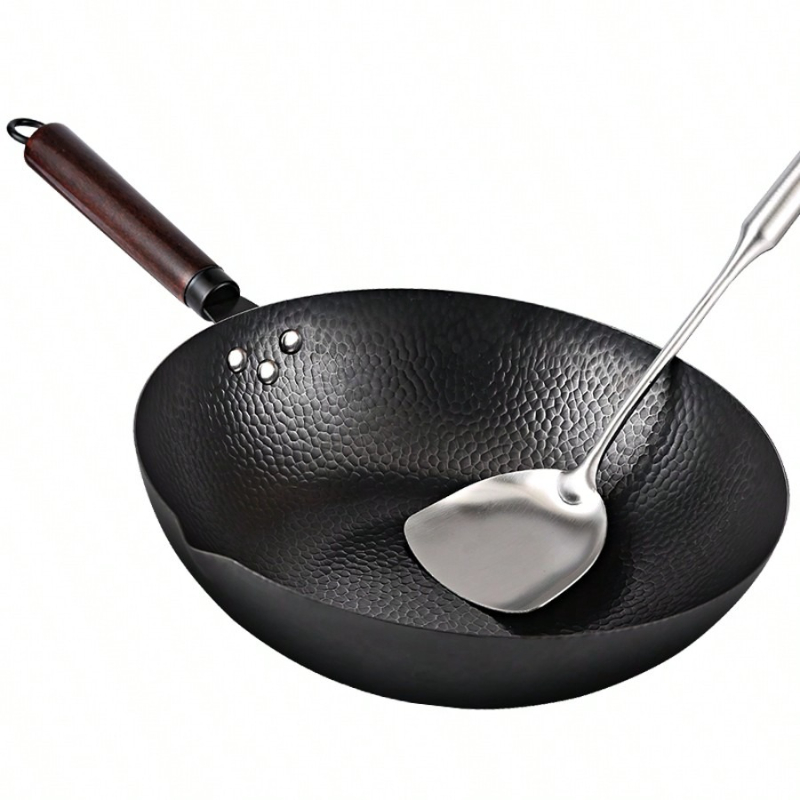 Wok Electric Flat - 12,6-calowy wok ze stali węglowej, zestaw
