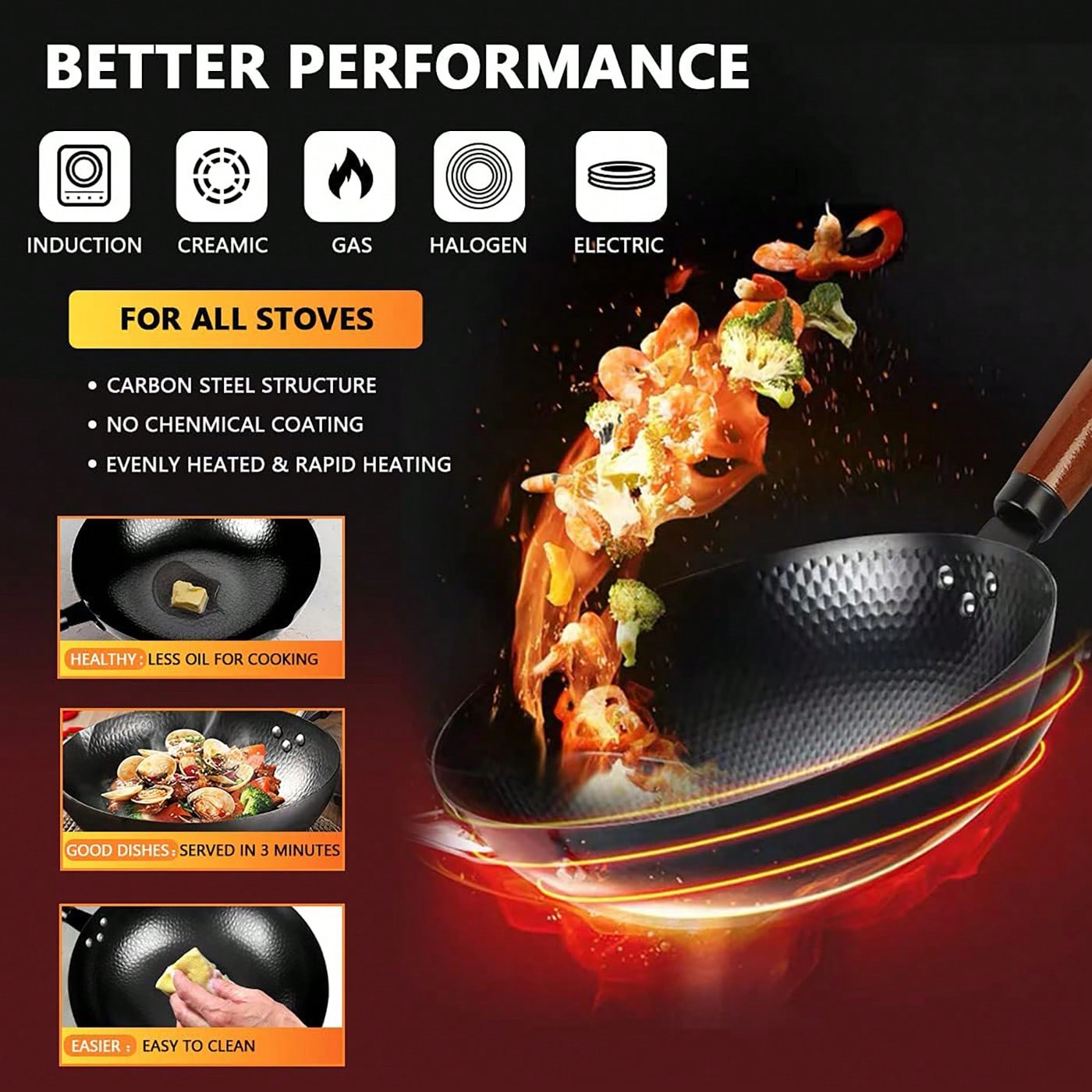 Patelnia wok ze stali węglowej – Wok Electric Flat recenzja i cena