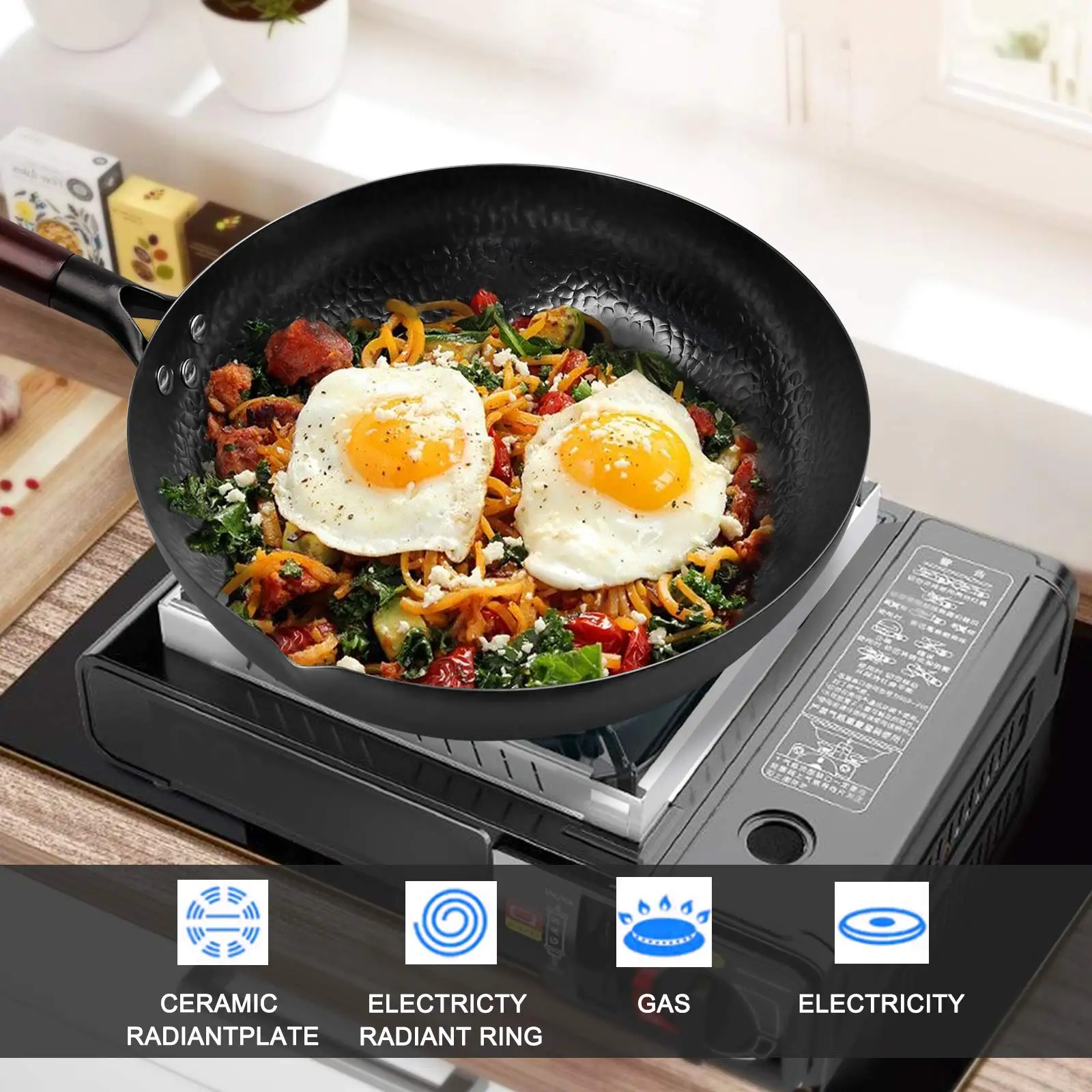 Wok ze stali węglowej, woki i  – Wok Electric Flat recenzja i cena